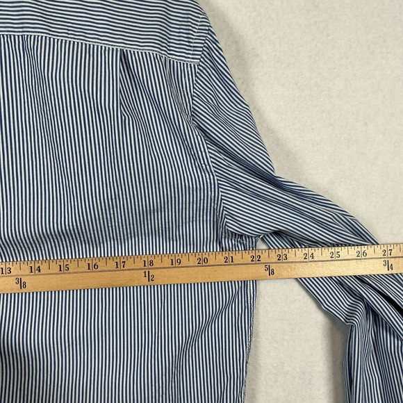 Old Navy Mens Classic Shirt Regular Fit Blue White Striped Button Down Size M - Picture 6 of 9